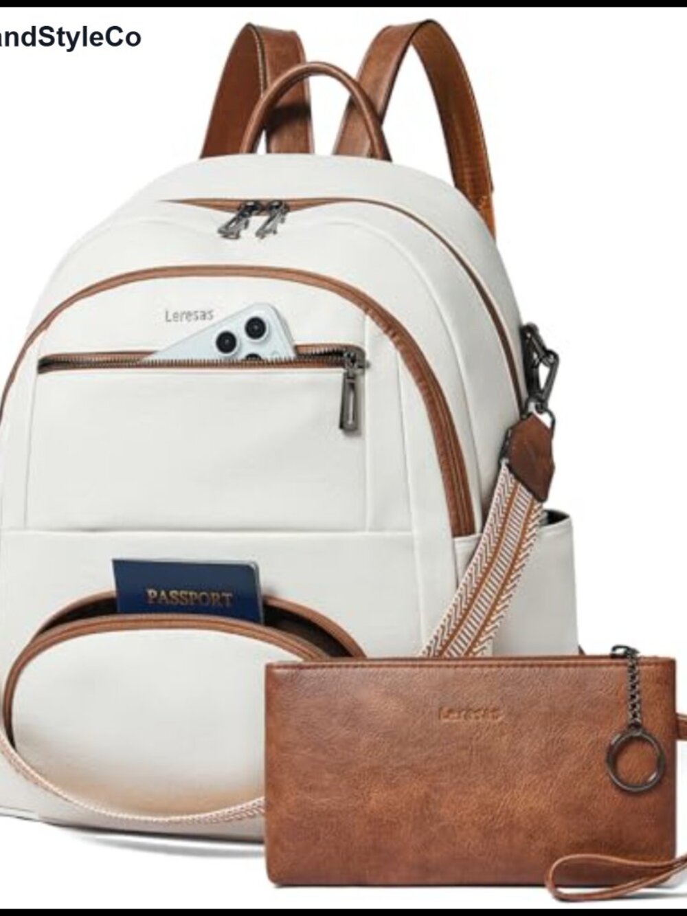 35L Vegan Leather Laptop Backpack Purse Travel Work Bag Fits 16" Computer